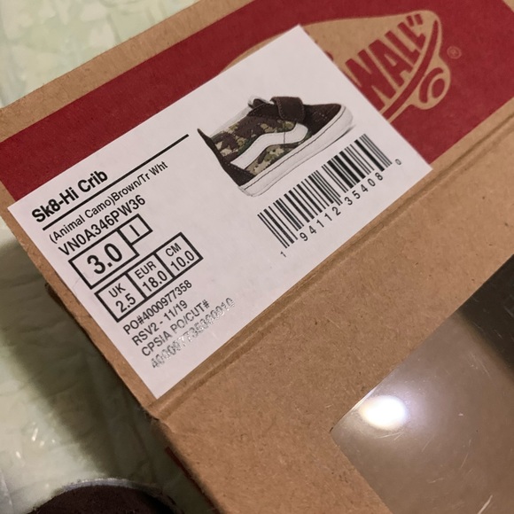 Vans sk8-hi crib animal camo infant shoes - Picture 4 of 4